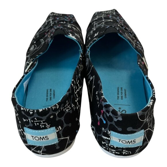 TOMS Women’s Size 6.5 Black Slip-On Shoes – Math & Science Print – EU 37 – VTG 2 - Picture 2 of 4